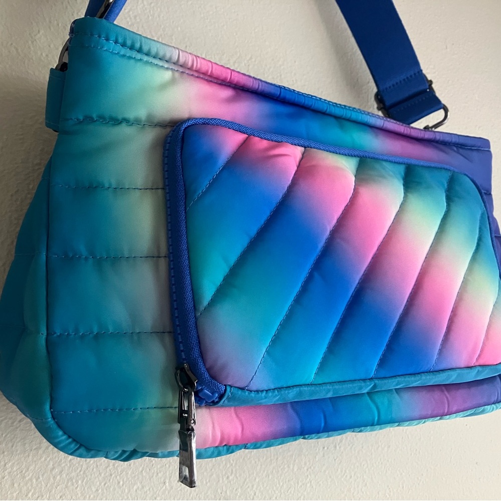 NEW THINK ROYLN  Bank Street XL Crossbody Bag W/Removable Strap Blue Lagoon